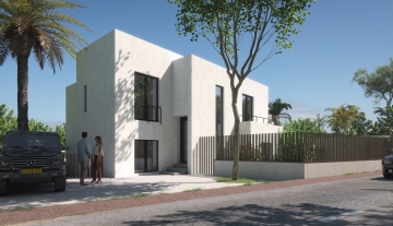 Resa Estates plot 1can Furnet renders modern villa Ibiza 1 house street.jpg
